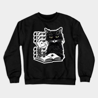 Cat Miaw: Playful and Cute Cat Design Crewneck Sweatshirt